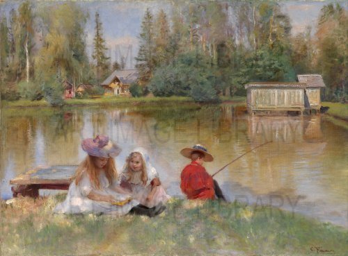 Image no. 3786: Children by the Lake. (Konstantin Makovsky), code=H, ord=0, date=early 20th century