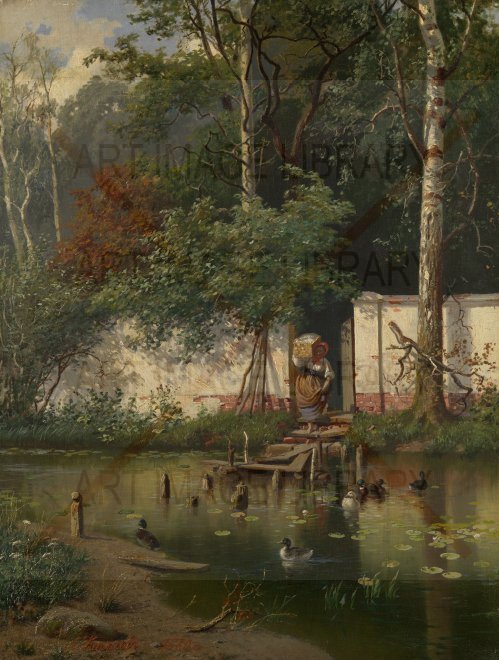 Image no. 3500: By a Pond (Alexander Kiselev, Alexander Alexandrovich Kiselyov), code=V, ord=0, date=1881