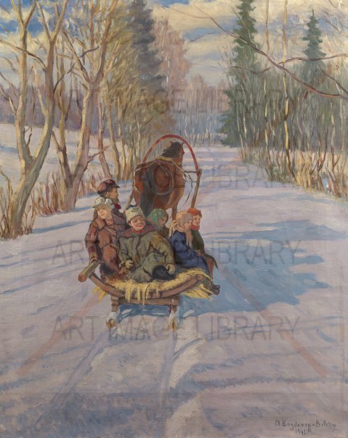 Image no. 3502: Children on a Sledge (Nikolay Bogdanov-Belsky, Nikolay Petrovich Bogdanov-Belsky), code=V, ord=0, date=1941