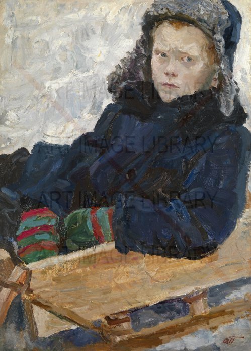 Image no. 3878: Vova Gusenkov. On the Sleigh (Arkady Plastov), code=V, ord=0, date=1956