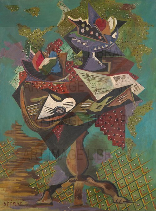 Image no. 3884: Still Life with Guitar on ... (Serge Ferat), code=V, ord=0, date=mid 20th century
