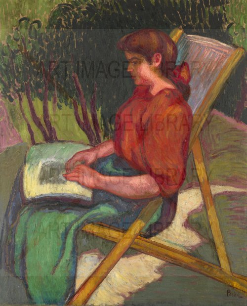 Image no. 3921: Young Girl Reading (Jean Peske), code=V, ord=0, date=early 20th century