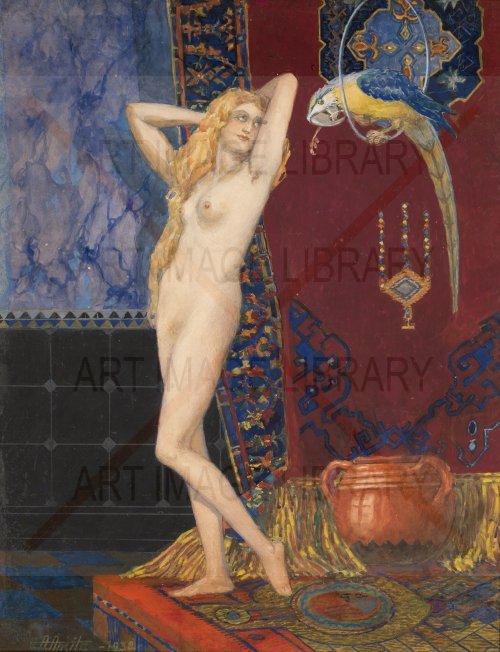 Image no. 3930: Nude with a Parrot (Alexander Apsit), code=V, ord=0, date=mid 20th century