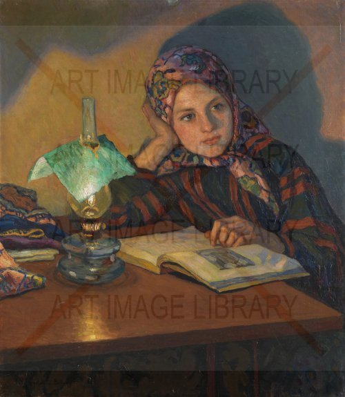 Image no. 4128: Reading Girl (Nikolay Bogdanov-Belsky, Nikolay Petrovich Bogdanov-Belsky), code=V, ord=0, date=early 20th century