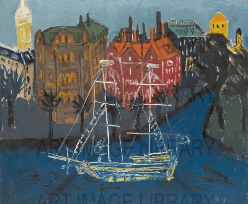 Image no. 4148: Cityscape with a Sailing Boat (Timur Novikov), code=H, ord=0, date=late 20th century