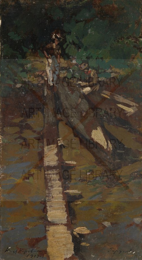Image no. 4205: Fishermen mending a boat, ... (Konstantin Korovin), code=N, ord=0, date=1919