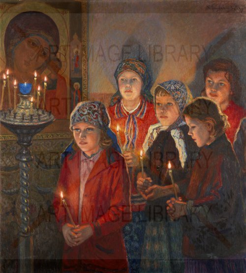 Image no. 3666: In the Church (Nikolay Bogdanov-Belsky, Nikolay Petrovich Bogdanov-Belsky), code=S, ord=0, date=-