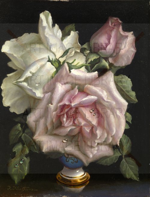 Image no. 4229: Pink and White Roses (Irene Klestova), code=V, ord=0, date=mid 20th century