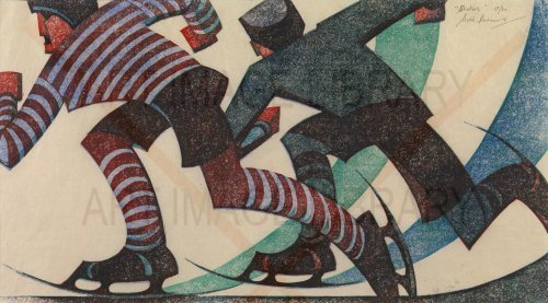 Image no. 3408: Skaters (Coppel SA 52; Lea... (Sybil Andrews), code=P, ord=0, date=1953